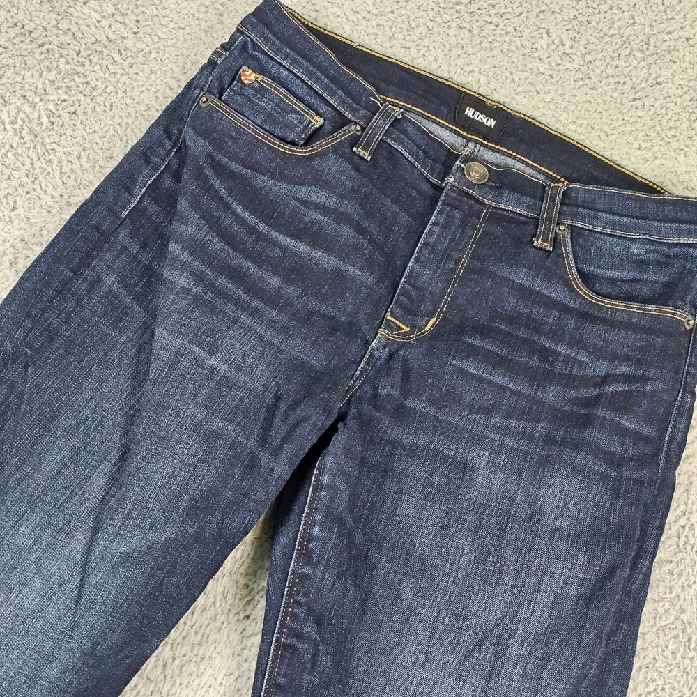 Hudson Natalie Midrise Ankle Jeans Womens 30 Blue Raw Hem Slim Stretch Denim